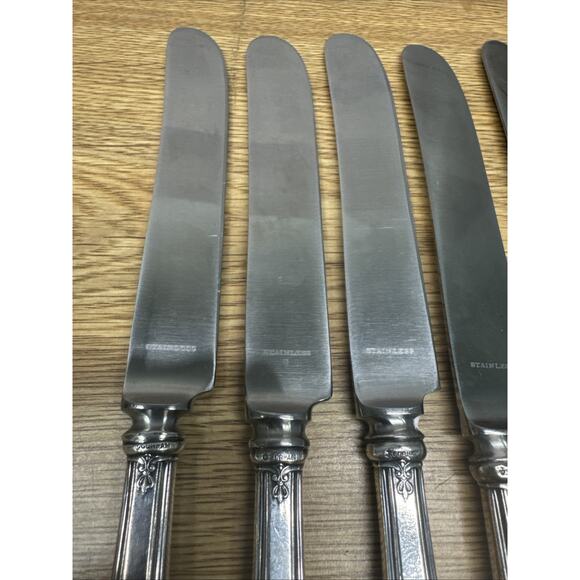 Vintage Gorham Dinner Knives Silver/silver Plated ? Handle ~ Set Of 7 - Picture 5 of 9